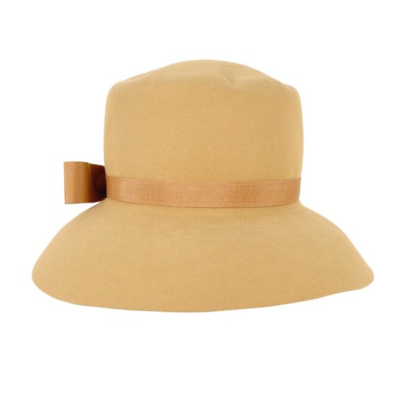 MALLORY/Stetson Cravenette Vintage Camel Fur Felt Fedora Hat - Picture 2 of 7